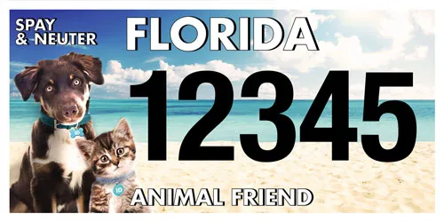 Florida Animal Friend specialty license plate